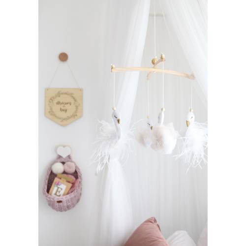 Baby nursery mobile- Swan mobile- Baby girl mobile- Swan Nursery baby mobile- Baby shower gift- Newborn baby gift- Baby girl gift
