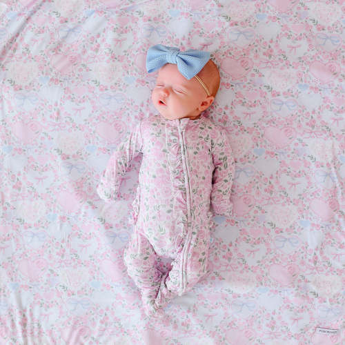 Floral Pink Baby Girl Sleeper | Annabeth