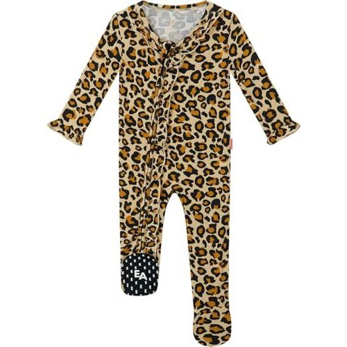 Baby Girls Footed Pajamas Clothes, Bamboo Viscose Sleeper 2 Way Zipper Outfits Newborns Infants