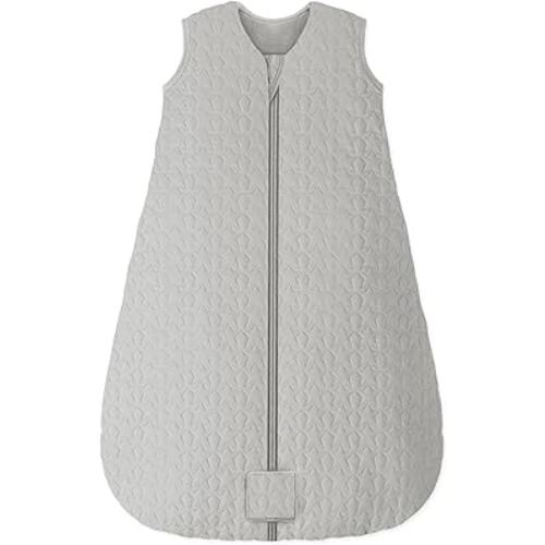 Baby Sleep Sack 6-12 Months TOG 2.5 Winter Baby Wearable Blanket, 100% Cotton Fabric Newborn Infant Sleeping Sack 2-Way Zipper Quilted Baby Sleep Bag, Warm Soft Grey