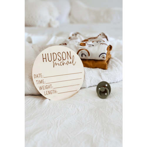 Personalized Birth Stats Wood Announcement | Block