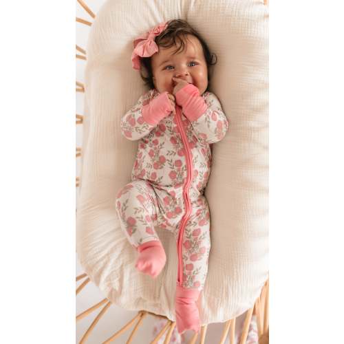 Infant Romper in Pink Floral – Silks