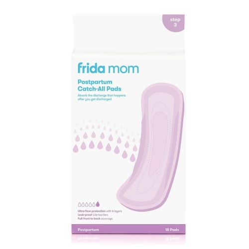 Frida Mom Postpartum Maternity Pads - Long Front to Back Coverage for Maximum Absorbency + Heavy Flow - 18ct