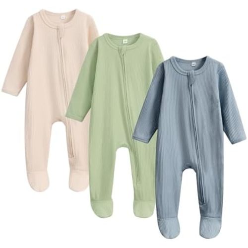 Bafeicao Newborn Footie Pajamas with Mitten Cuffs