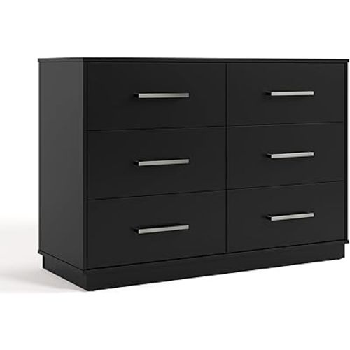 Graco Essentials 6 Drawer Bedroom Dresser (Black) – GREENGUARD Gold Certified Dresser for Kids Bedroom, Interlocking Drawer System, 6 Drawer Nursery Chest