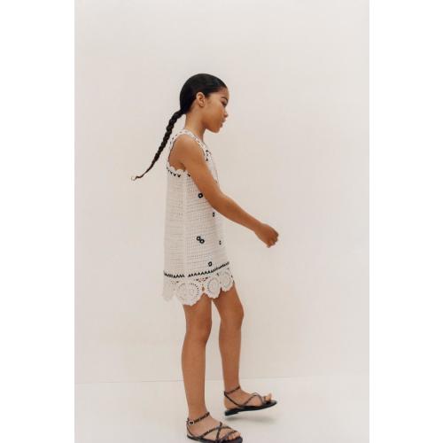 FLORAL KNIT DRESS - Ecru | ZARA United States