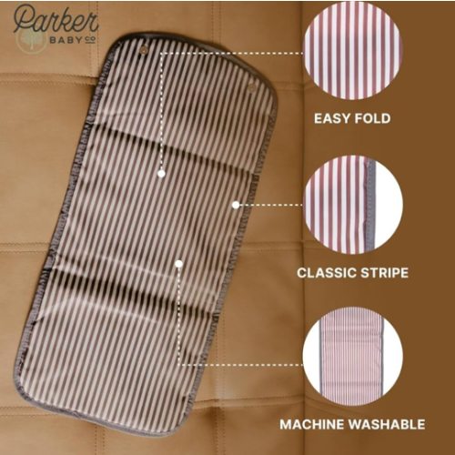 Parker Baby Portable Changing Pad for Diapers | Large & Travel-Friendly Baby Diapers Changing Pad | Leak Free & Washable | Foldable Diaper Mat for Nursery | Padded for Extra Comfort | For All Surfaces