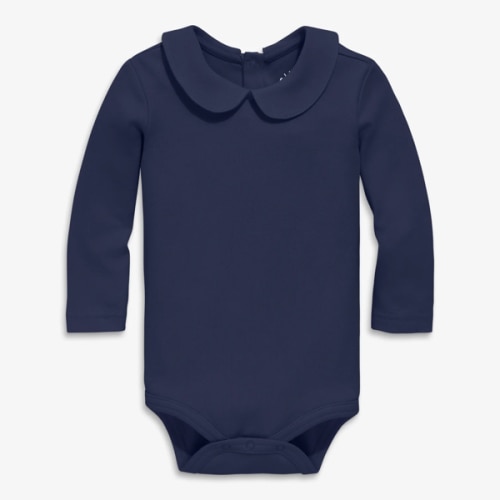 Organic long sleeve peter pan babysuit | Primary.com
