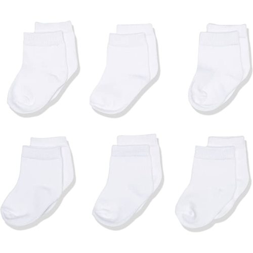Touched by Nature Unisex Baby Organic Cotton Socks - 0-6 Months - White