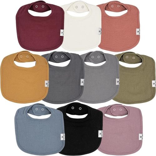 DiaperSquad's Organic Baby Drool Bibs | Super Absorbent & Adjustable Baby Bibs for Drooling and Teething | 100% Soft Cotton