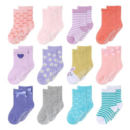 The Peanutshell 12pk Organic Cotton Socks, Pastel/Multi