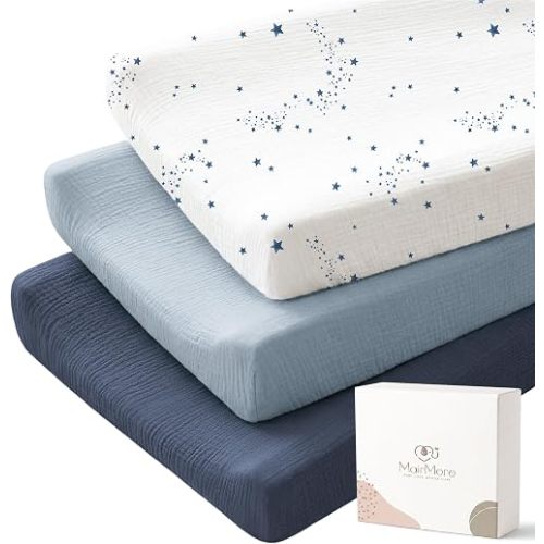 MairMore 3-Pack Muslin Baby Changing Pad Covers for Boys & Girls, 32" x 16"