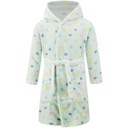 Unisex Baby Hooded Bathrobe Kids Flannel Pajamas Dressing Gown for Boys Girls
