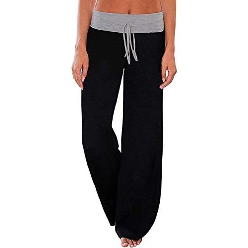 Elsofer Women's Pajama Lounge Pants Floral Print Comfy Casual Stretch Palazzo Drawstring Pj Bottoms Wide Leg Pants