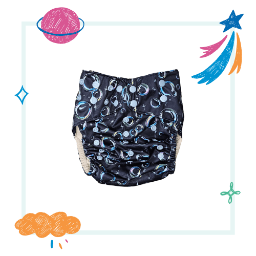 🌟 Midsize™ Stargazer Pocket Diaper –  Bubbles
