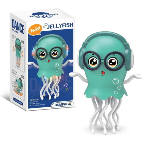KeirineCC Electronic Dance Octopus Toys,Magic Dance Toys For Children,Electronic Children's Music,Dance and Singing Music Toys For Kids,Dancing Jellyfish,5.5x8 Inches,1 Pcs,Green
