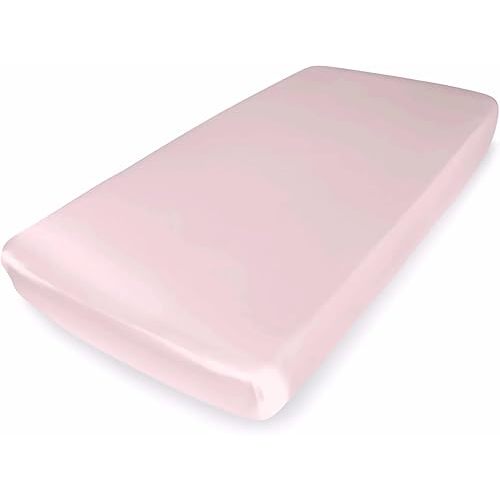 Mulberry Park Fitted Silk Crib Sheet - Grade 6A Pure 19 Momme Toddler Bedding - Gentle on Baby's Delicate Skin, Helps with Bald Spot, Eczema, Dry Skin & Cradle Cap - 28" x 52" / Lullaby Pink