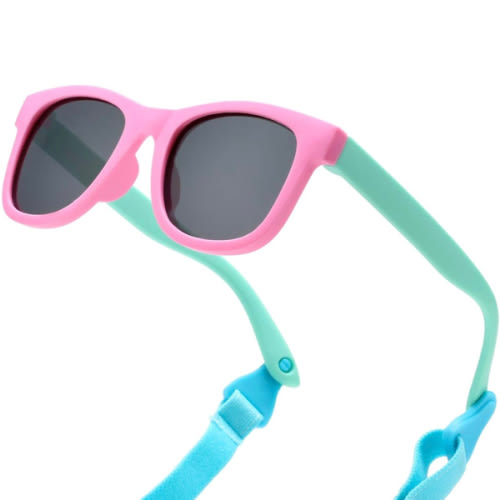 COASION Bendable Flexible Polarized Newborn Baby Sunglasses with Strap for Infant Boys Girls Age 0-12 Months CA8042