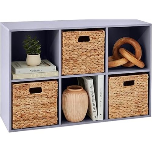 Best Choice Products Kids Bookcase 6-Cube Storage Organizer, 11in Shelf Opening, Bookshelf, Toy Storage, Customizable w/ 3 Removable Back Panels – Lavender