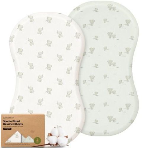 KeaBabies Organic Bassinet Sheet for Boys, Girls, 2-Pack Soft Soothe Bassinet Sheets for Halo BassiNest Swivel Sleeper, Hourglass 30x18 (Elly)