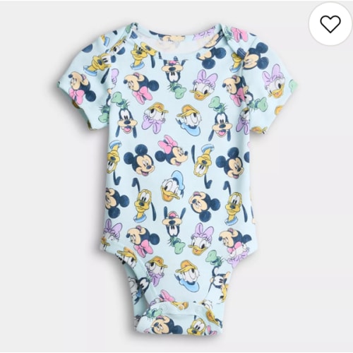 Baby Jumping Beans® Disney's Mickey Mouse & Friends Heads Short Sleeve Lapped Shoulder Bodysuit
