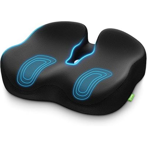 AUVON Ergonomic Donut Pillow Seat Cushion for Hemorrhoid & Tailbone Pain Relief, Thick Memory Foam Chair Cushions with Firm Support for Coccyx, Sciatica, Pressure Sores, Pregnancy, Postpartum Recovery