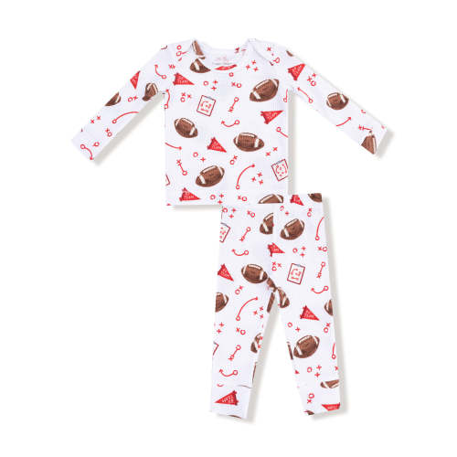 Long Sleeve Loungewear Set, Touchdown Time Red