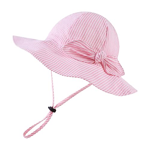 Bow Baby Girls Bucket Hat Infant Toddler Summer Cap Sun Protect Kids Hat for Girls