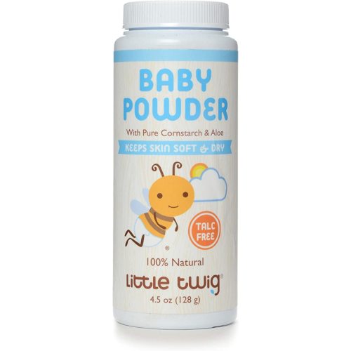 Little Twig Baby Powder, Natural Plant Derived Formula with Cornstarch and Aloe, 100% Talc-Free Powder, Fragrance-Free, 4.5 oz