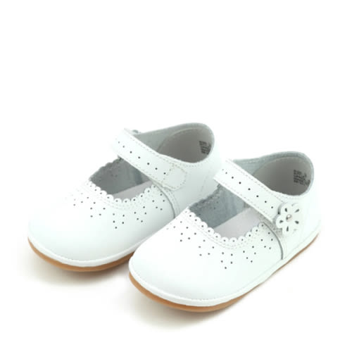 Mia Scalloped Leather Mary Jane (Baby) – L'Amour Shoes