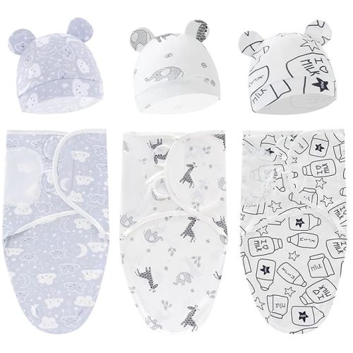 3-Pack Organic Baby Swaddle Sleep Sacks - Newborn Swaddle Sack - Ergonomic Baby Swaddles 0-3 Months (Grey)