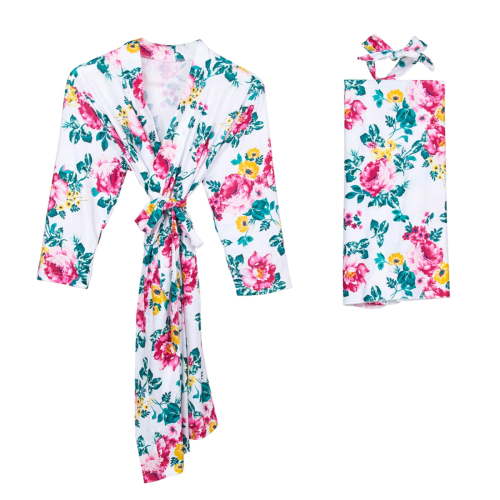 Odeerbi Pajamas for Women 2025 Maternity Pajamas Robe Matching Baby Set Labor Delivery Robe Swaddle Set S/ M