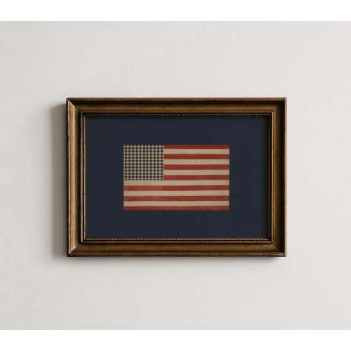 Cottagecore Usa Flag Wall Art Americana Decor Poster Vintage Style Wall Decor, Poster Only