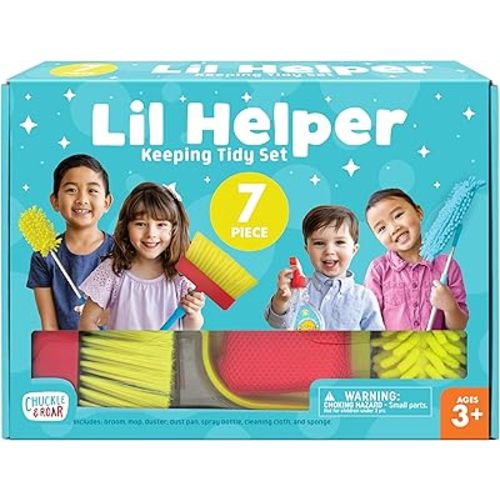Chuckle & Roar - Lil Helper Keeping Tidy Set - Active Imagination Engaging Pretend Play - 7 Piece Cleaning Set for preschoolers