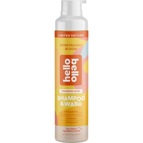 Hello Bello Ultra-Hydrating Baby Shampoo & Body Wash, Honeysuckle Bloom Scented, Tear Free & Safe for Sensitive Skin, Dermatologist Tested & Pediatrician Approved, 10oz Bottle