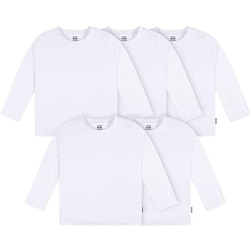 Gerber Unisex-Baby Toddler 5-Pack Solid Long Sleeve T-Shirts Jersey 160 GSM
