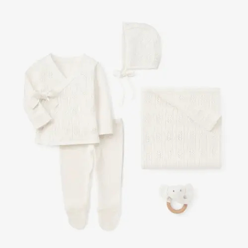 White Baby Layette Gift Set w. Box, Size 0-3 months