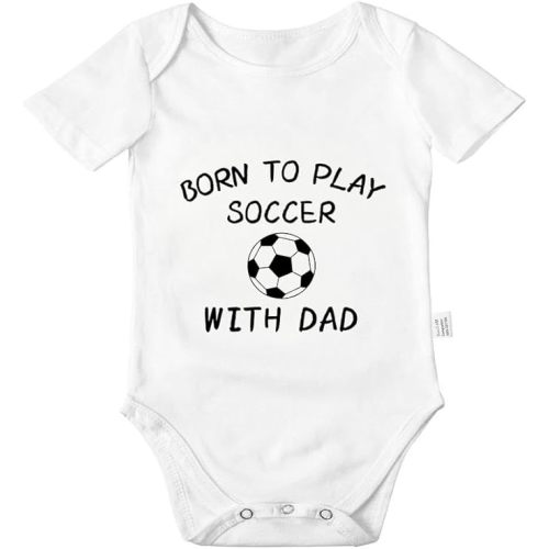 Born to Play Soccer with Dad Bodysuits, 9-12 Months