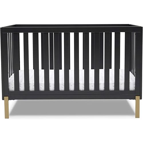 Delta Children Hendrix 4-in-1 Convertible Crib, Midnight Grey/Bronze