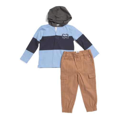 Little Boys 2pc Long Sleeve Hooded Tee And Cargo Pants Set | Kids' Sets | Marshalls