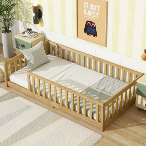 Harriet Bee Floor Bed with Fence without Door | Wayfair