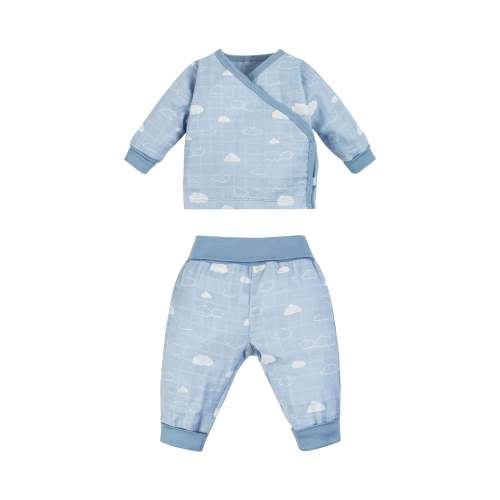 Muslin Side Snap Top & Pant Set - Clouds