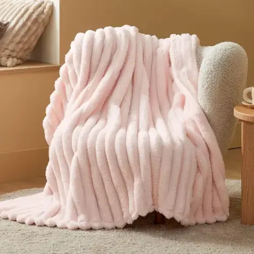 Bedsure 349gsm Blanket For Couch - Super Soft Cozy Blankets, Cute Small Fleece Blanket, Wider Striped Design & Reviews | Wayfair