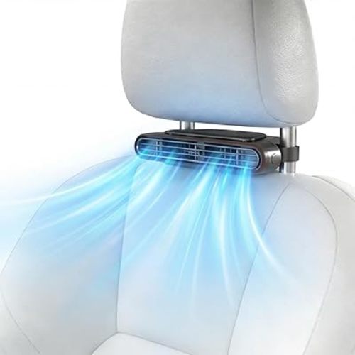 Car Back Seat Fan with Seatback Cooling, Car Fans That Blow Cold Air, Car Fan for Back Seat, 3Speed Mini Quiet USB Backseat Headrest Fan, Carseat Fan for Cars Suvs