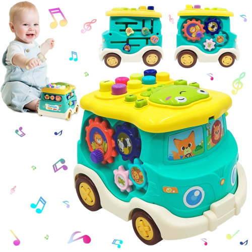 Baby Toys for 6 12 Months, Learning Toys for 1 2 3 Year Old Boys Girls, Light up Musical Busy Board Toy for Toddlers 1-3, Baby Toys for 12 24 Months