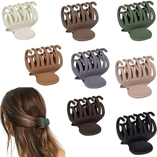 1.6" Matte Small Double Row Teeth Hair Clips for Women Hair Claw Clips