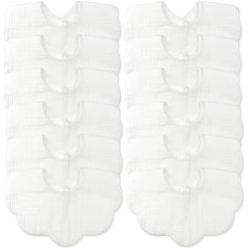 Baby Drool Bibs for Unisex Girls Boys 12 Pack Baby Muslin Bibs for Drooling and Teething
