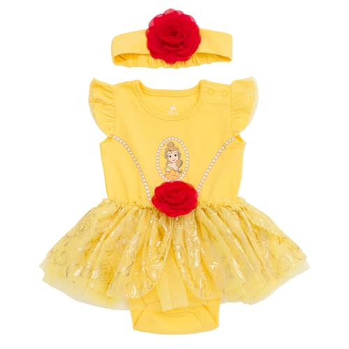 Disney Baby Girls' Cosplay 2-Piece Tutu Bodysuit and Headband Set Newborn to Infant