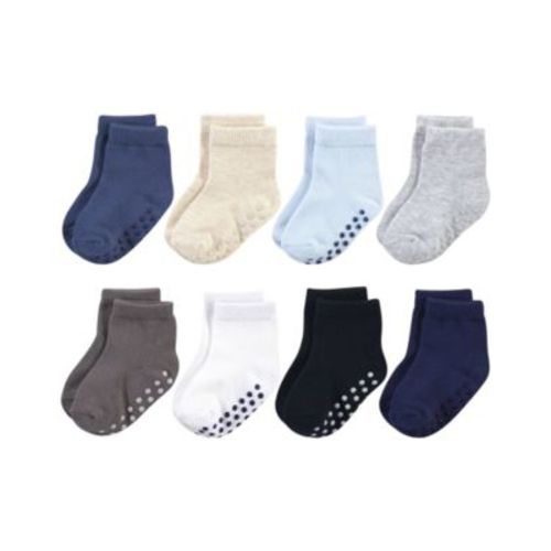 Eight-Pair Non Skid Crew Socks