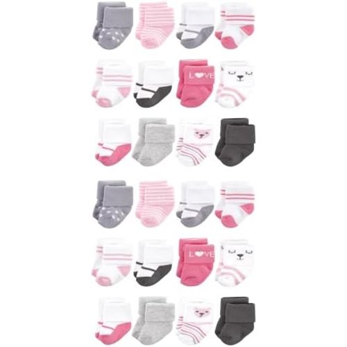 Hudson Baby Unisex Cotton Rich Baby Terry Socks 24-Pack